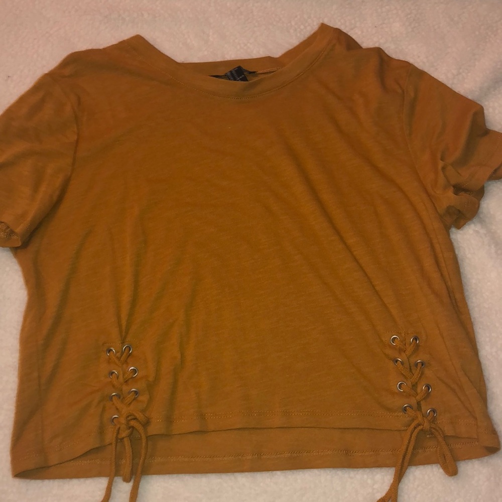 Mustard yellow forever 21 crop top